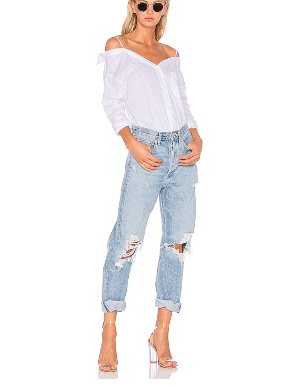AGOLDE 90s Mid Rise Denim Loose Fit in light wash
